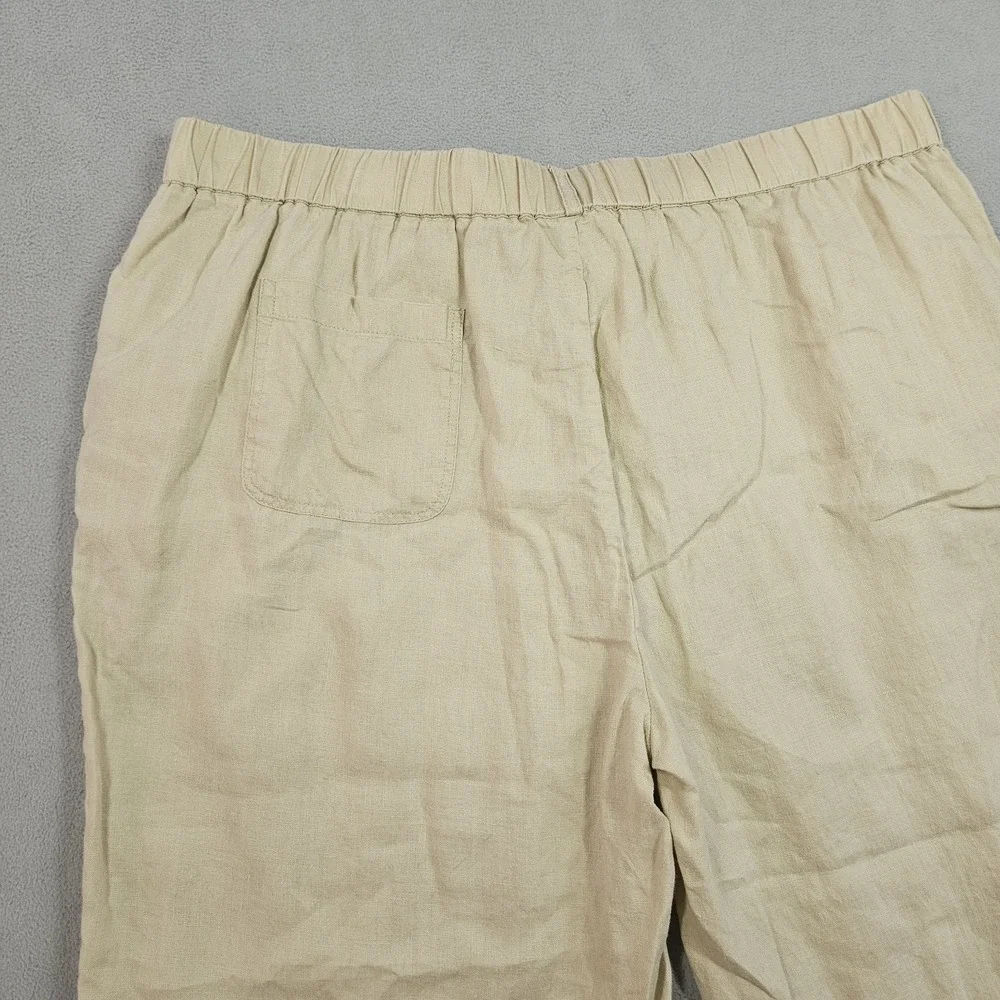Quince 100% Linen Crop Pants Womens XL Capri European Sustainably Grown Beachy